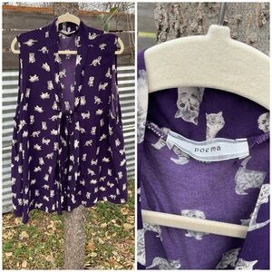 Poema Kitten Cat Print Tunic Top Size 4X